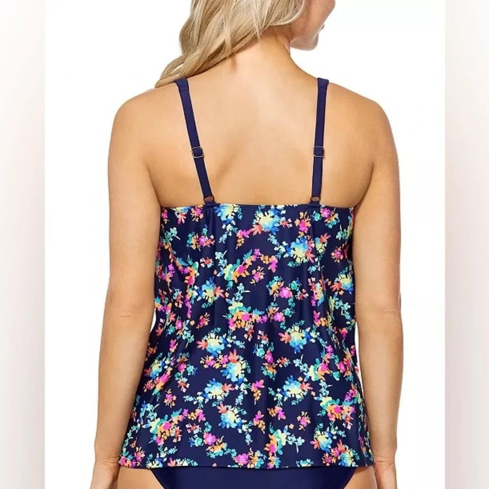 ISLAND ESCAPE Women's Bora Bora Floral Colorful Underwire Tankini Top | NEW/NWT!